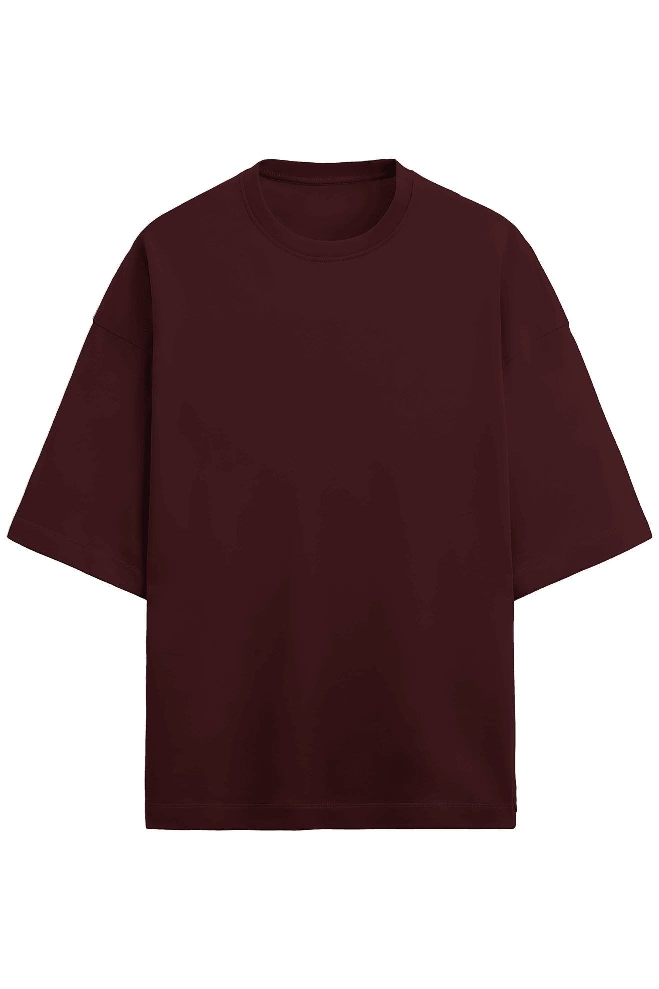 Terry fit Oversized Drop shoulder T-Shirt - Mongerize Terry fit Oversized Drop shoulder T-Shirt - Maroon / S