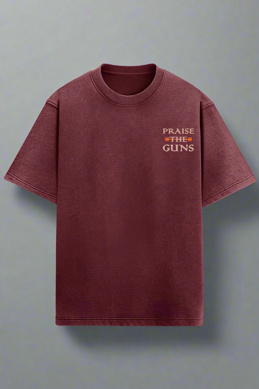 Praise The Guns Oversized Acid Wash T-Shirt