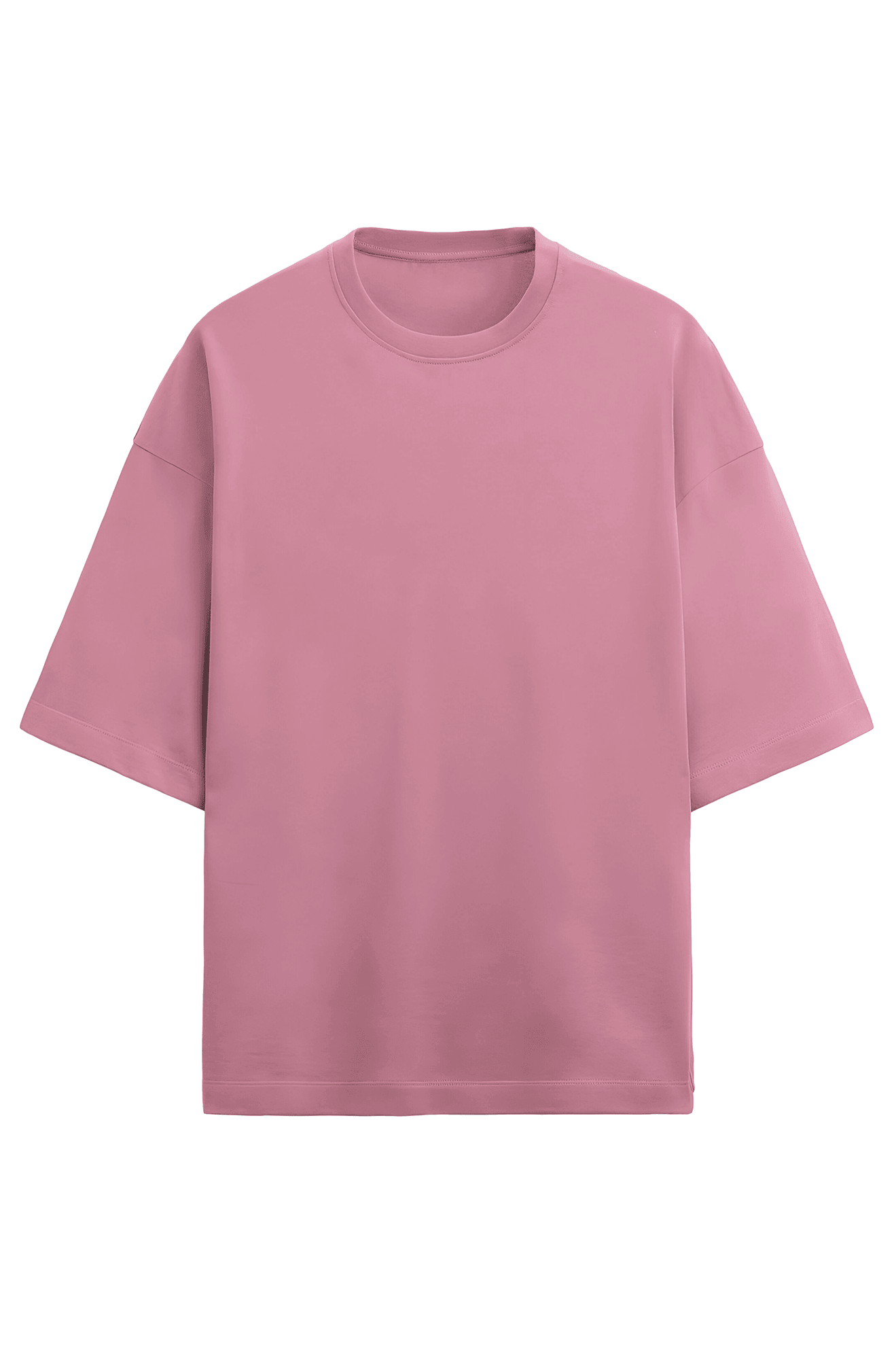 Terry fit Oversized Drop shoulder T-Shirt - Mongerize Terry fit Oversized Drop shoulder T-Shirt - Flamingo / S