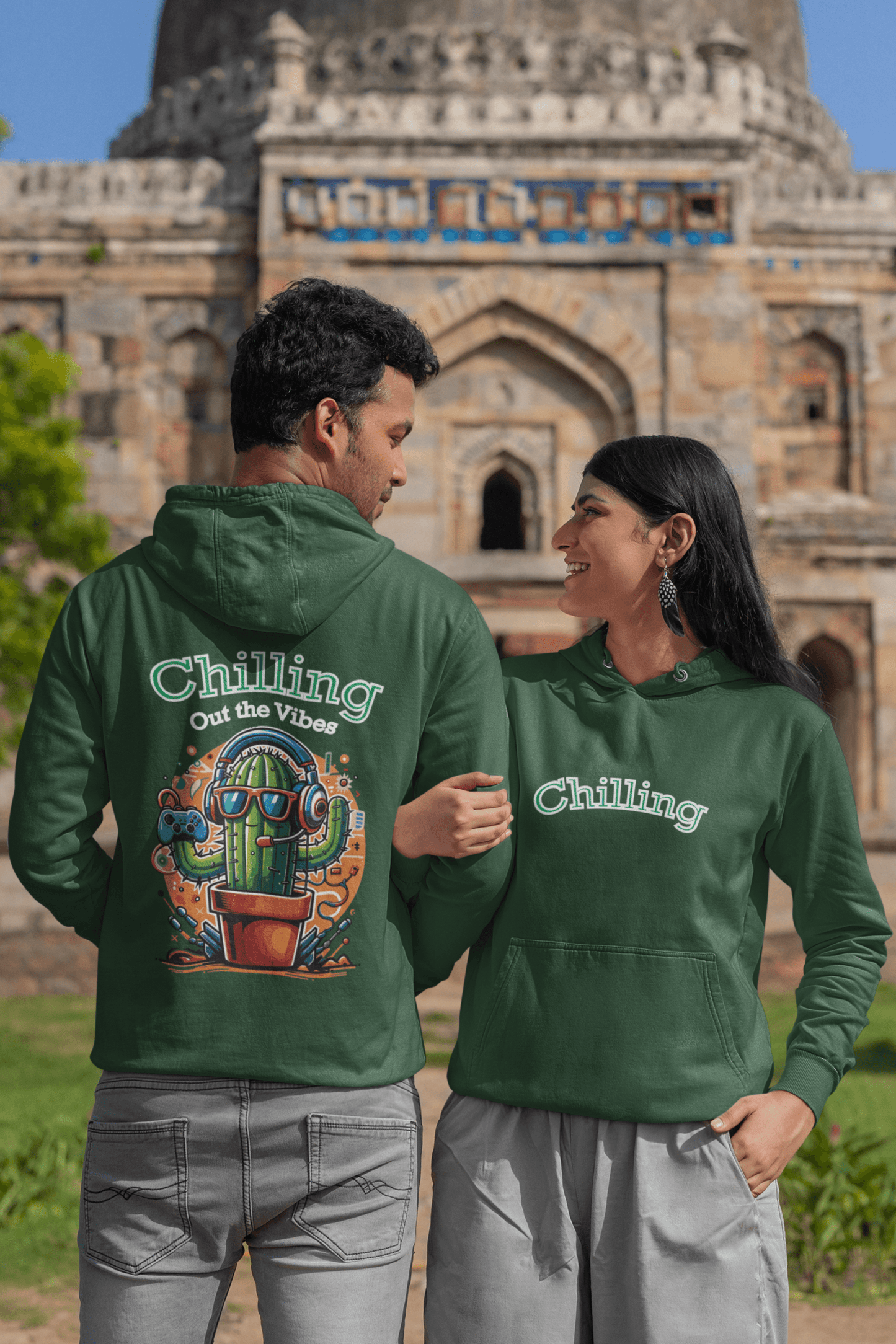 Chilling Out the Vibes - Hoodie - Mongerize Chilling Out the Vibes - Hoodie - Bottle Green / S