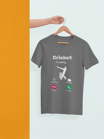 Cricket is Calling 📞🏏 - Mongerize Cricket is Calling 📞🏏 - Charcoal Melange / S