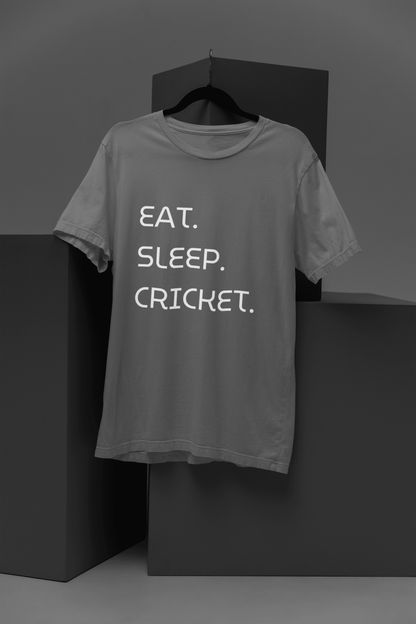 Eat Sleep Cricket🏏 - Mongerize Eat Sleep Cricket🏏 - Charcoal Melange / S