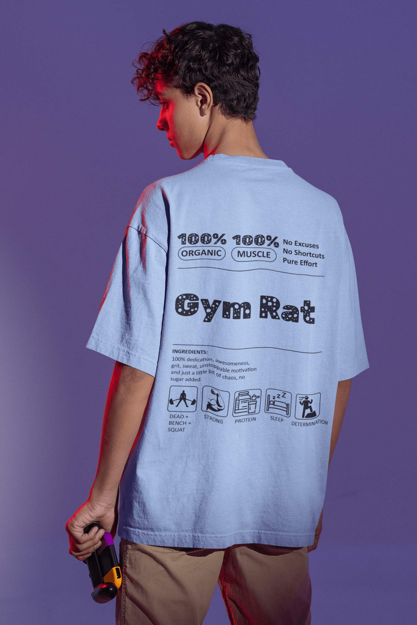 Gym Rat Oversized Tee Lighter - Mongerize Gym Rat Oversized Tee Lighter - Baby Blue / S