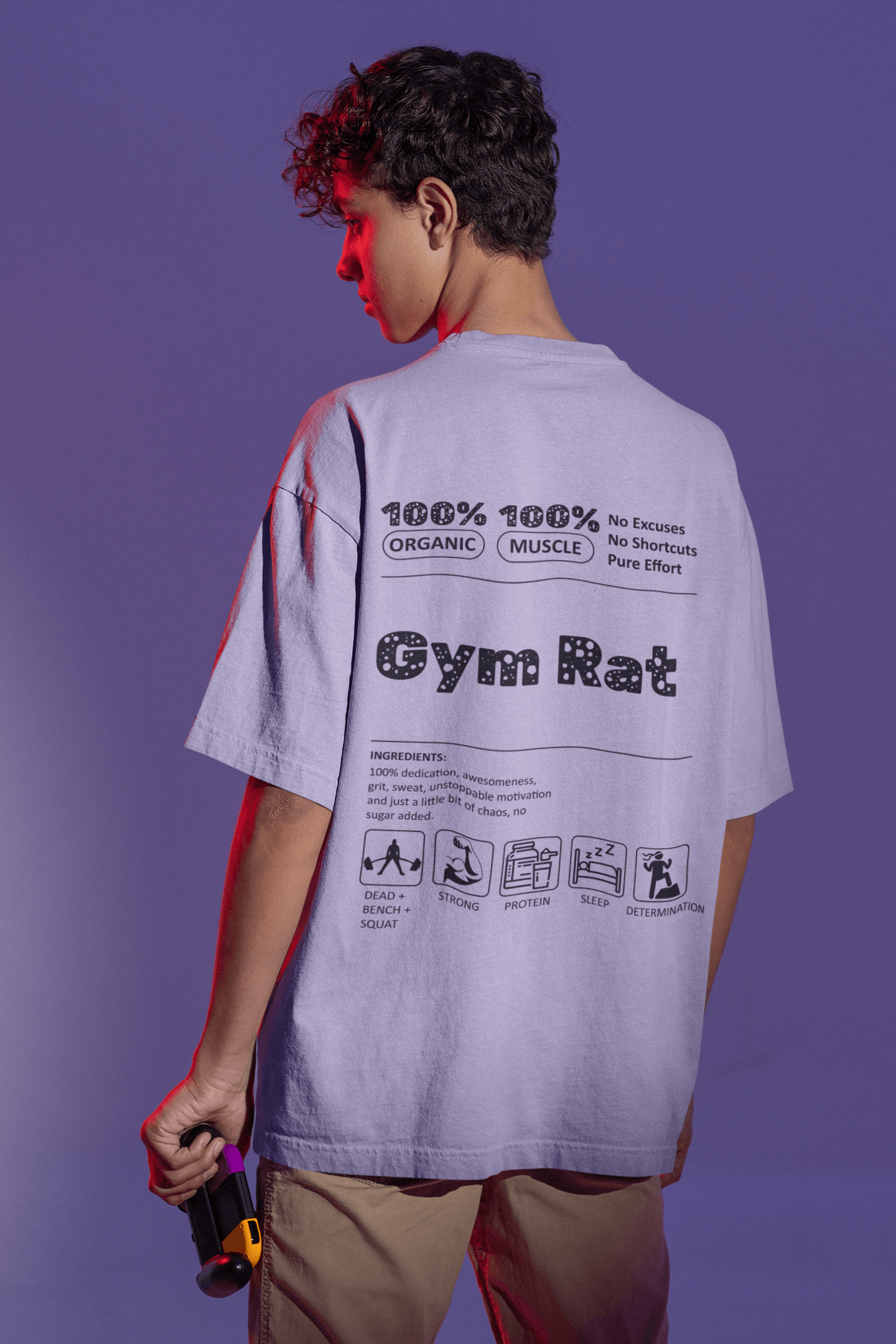 Gym Rat Oversized Tee Lighter - Mongerize Gym Rat Oversized Tee Lighter - Lavender / S