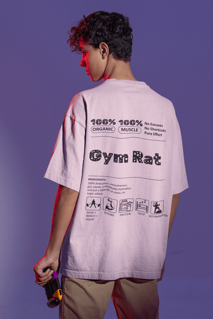 Gym Rat Oversized Tee Lighter - Mongerize Gym Rat Oversized Tee Lighter - Light Baby Pink / S