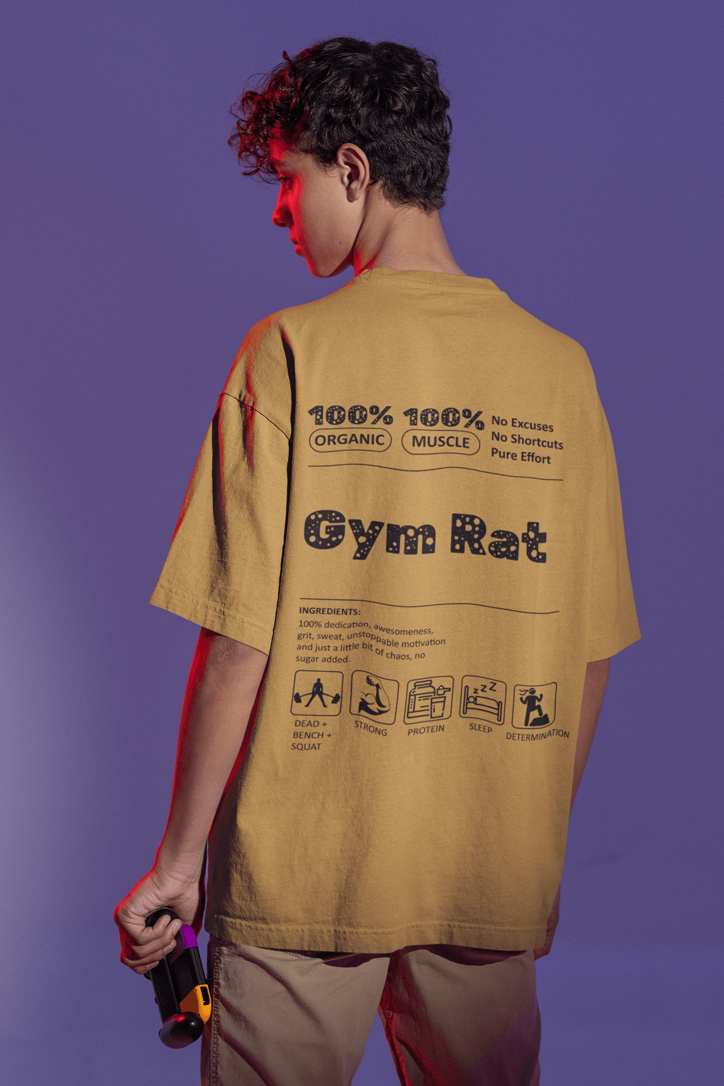 Gym Rat Oversized Tee Lighter - Mongerize Gym Rat Oversized Tee Lighter - Mustard Yellow / S