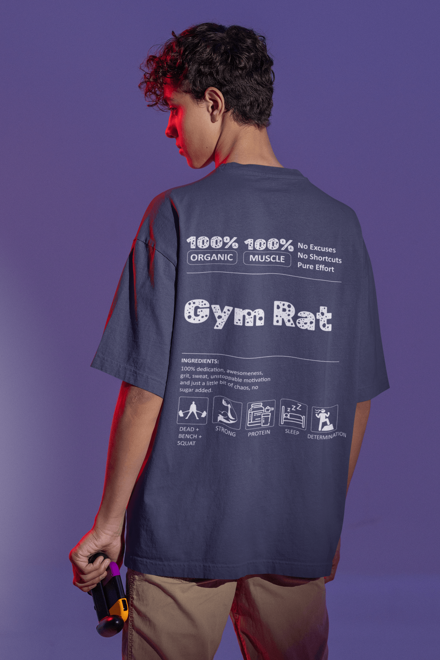 Gym Rat Oversized Tee Darker - Mongerize Gym Rat Oversized Tee Darker - Navy Blue / S