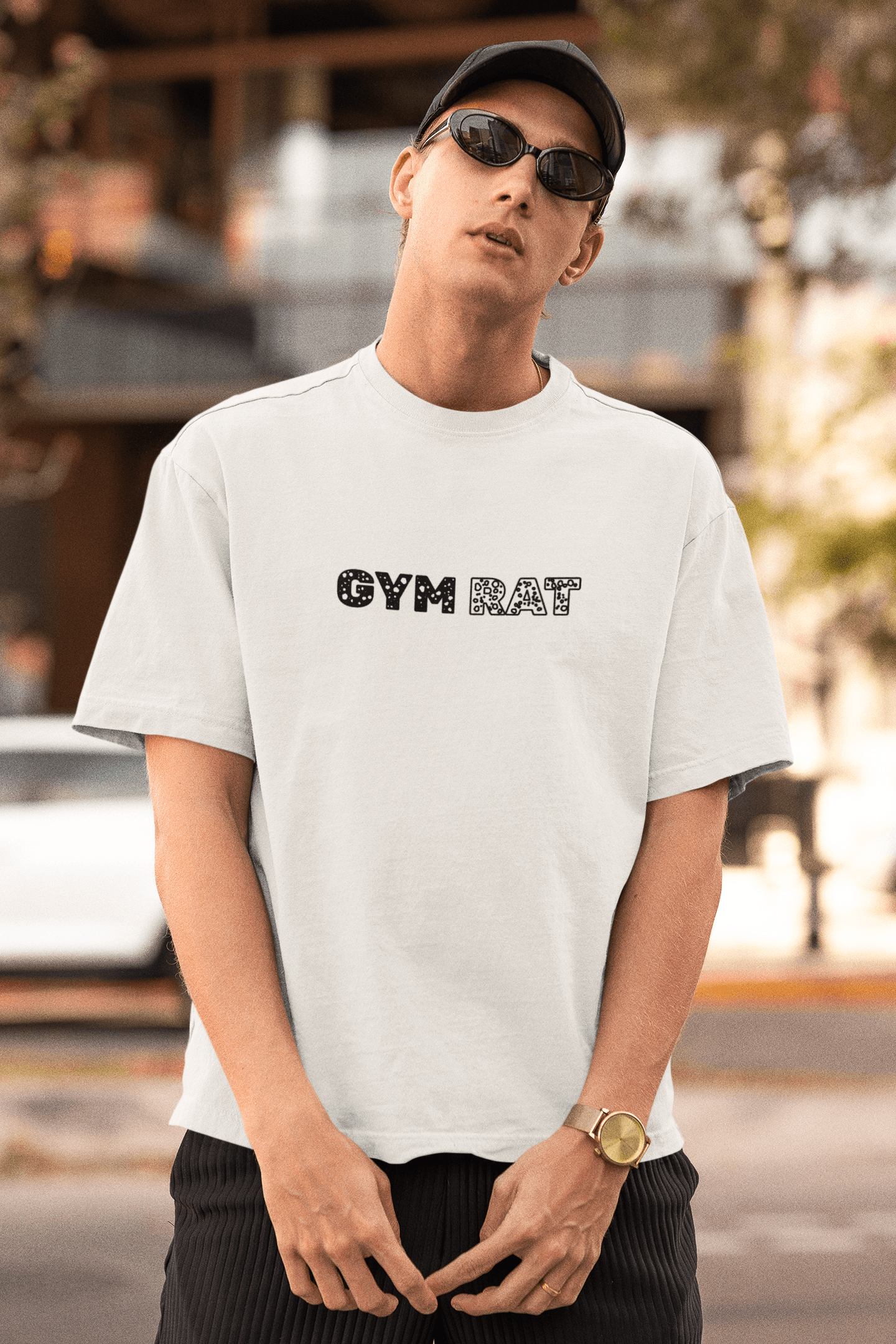 Gym Rat Oversized Tee Lighter - Mongerize Gym Rat Oversized Tee Lighter - White / S